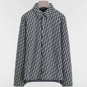 Dior Oblique Overshirt Navy Blue Cotton Jacquard